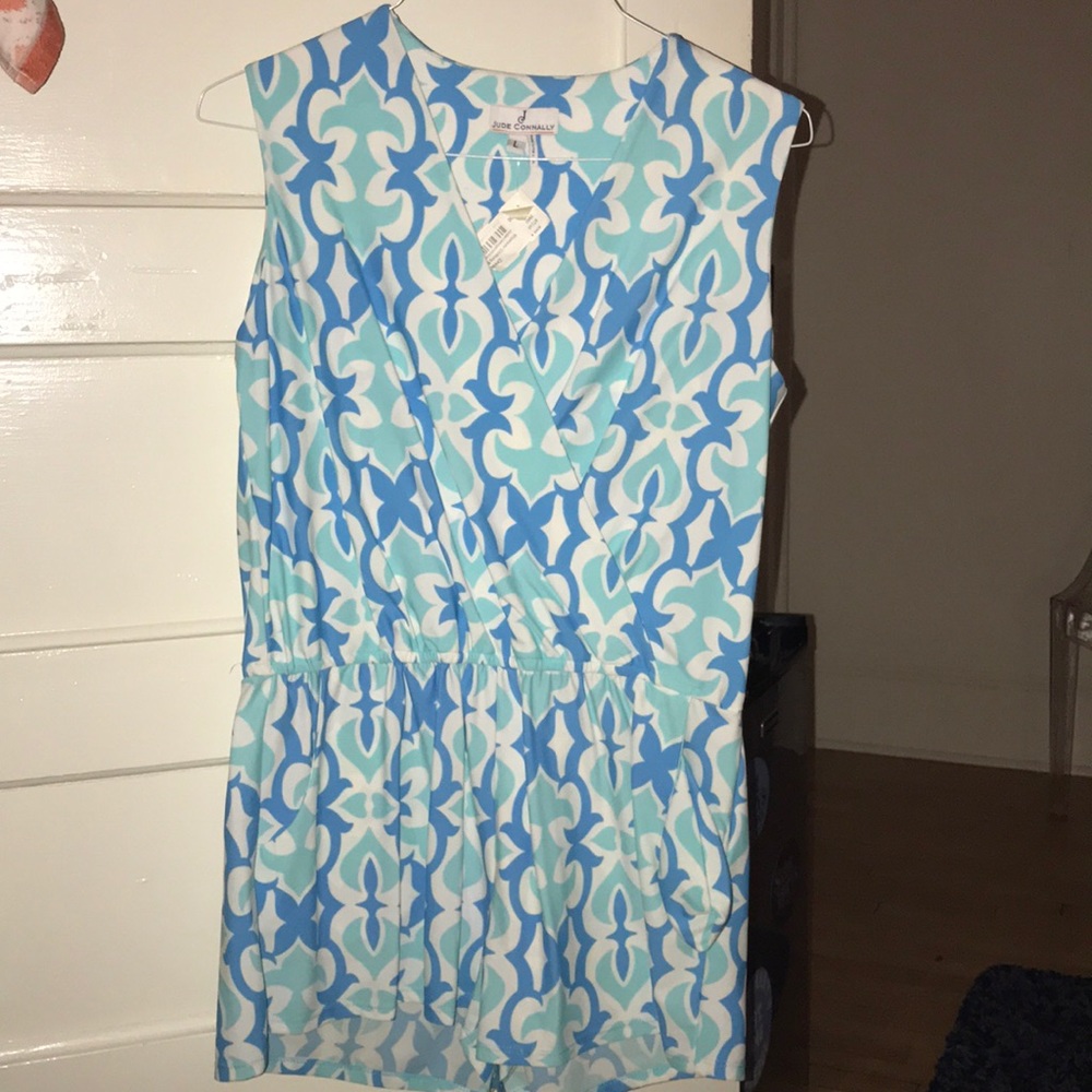 blue/white romper, Jude Connally, with tags